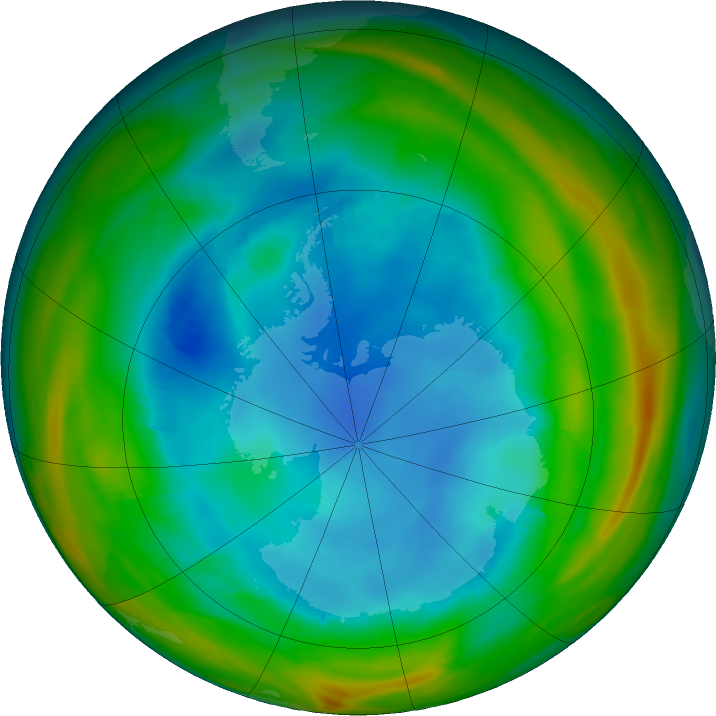Antarctic ozone map for 04 August 2017